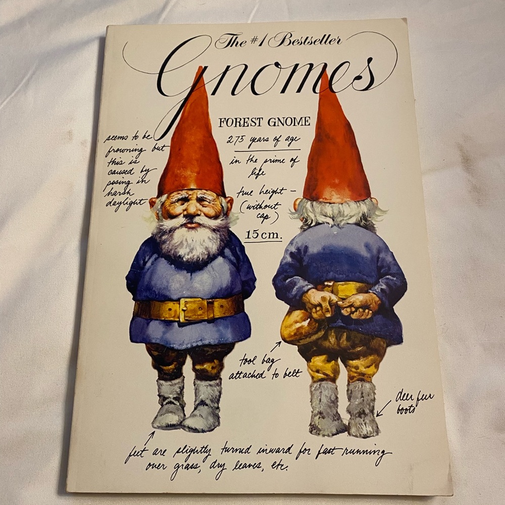 Gnomes Coffee Table Book with Red and Blue Accents